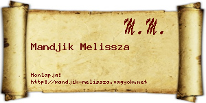 Mandjik Melissza névjegykártya